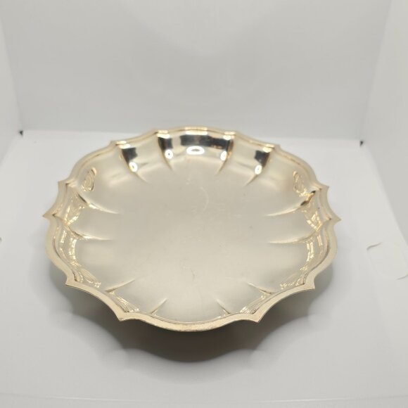 Vintage Chippendale International Silver Serving Tray 694 Scalloped 7"L x 6"W - Picture 1 of 6